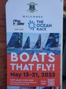The official Ocean Race poster in Newport, RI