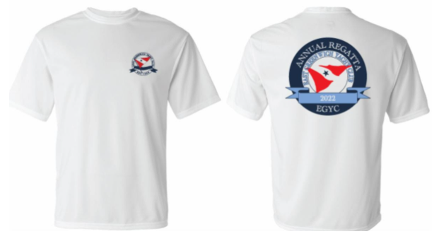 East Greenwich Annual regatta T-shirts. White with the regatta logo at the back
