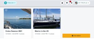 Photos albums showing two boat pictures. Adding pictures to your profile will help you introduce yourself to skippers and crew.