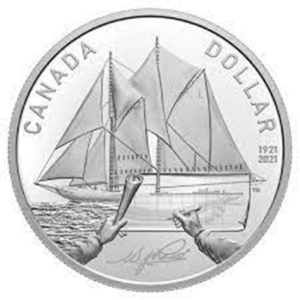 Canadian coin with a historic sailboat
