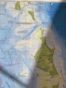 Nautical chart of the Exumas where the adventure took place