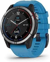Garmin watch with blue bracelet