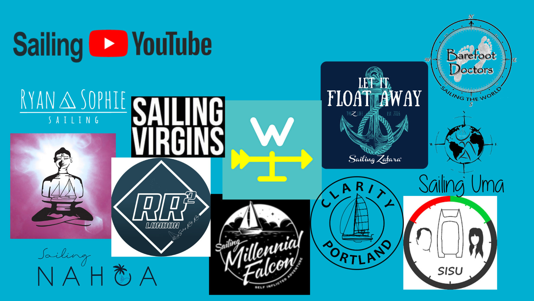 Logos of YouTube channel about liveaboard sailboats videos